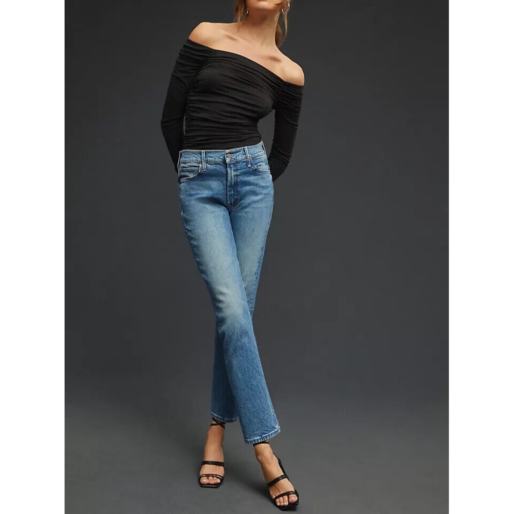 MOTHER Mid Rise Dazzler Ankle Straight Leg Jeans Tropic Like Its Hot 24